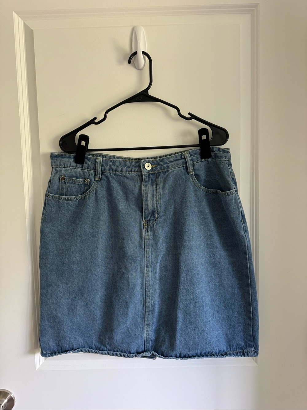 Classic Light Blue Denim Mini Skirt - Women's Casual Staple